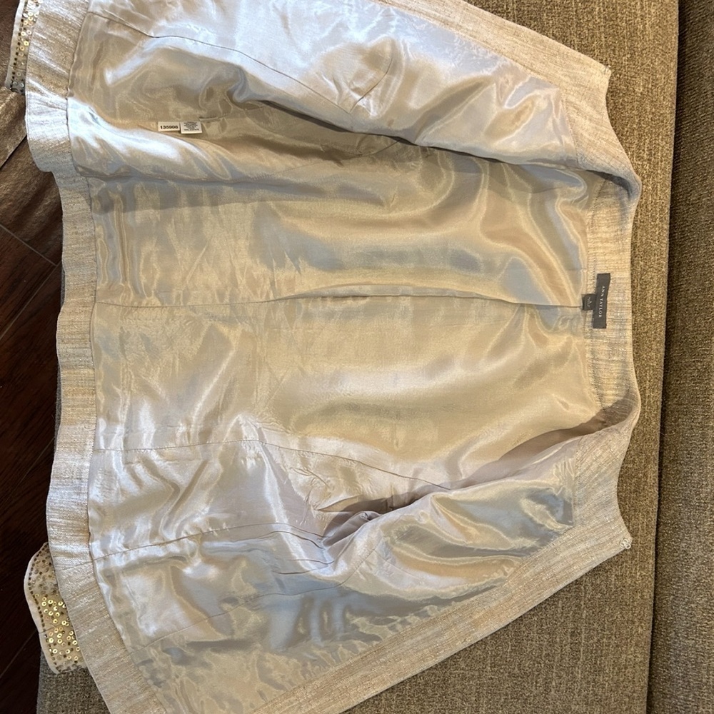 Ann Taylor Cream Blazer with Embellished Detailing Career Wear - Picture 9 of 9